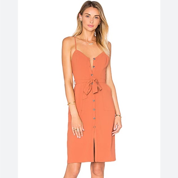 NWT- Lovers + Friends Terracotta Button-Down Midi Dress - Picture 1 of 7